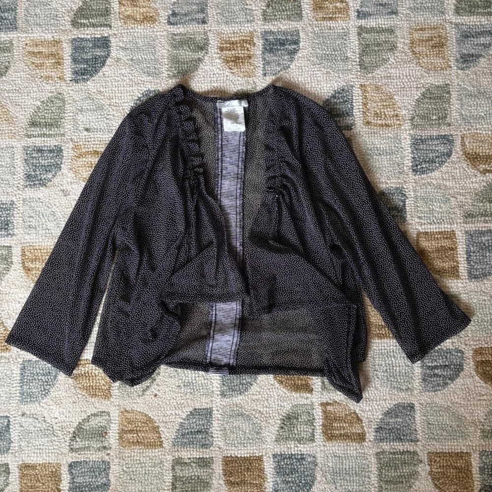Vintage Sheer Polka Dot Blouse-Like Over Layer Vintage Unique